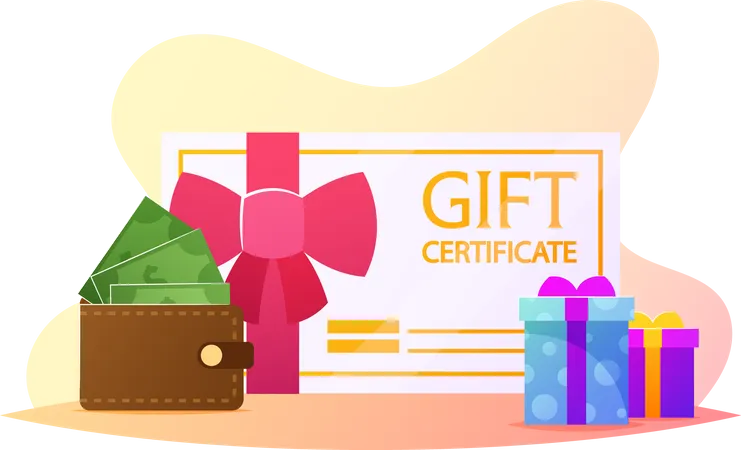 Gift Certificate with Wallet  Illustration