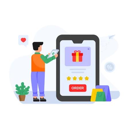 Gift Shopping  Illustration