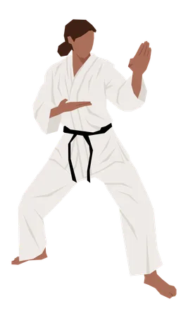 Gilr doing Karate  Illustration