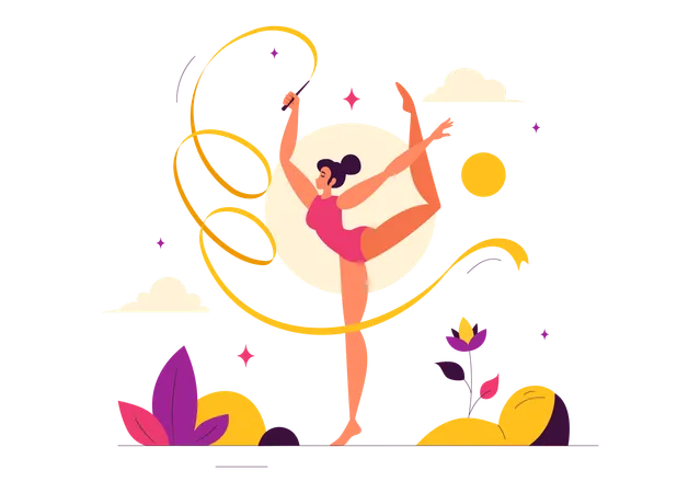 Gimnasia rítmica con cuerda  Ilustración