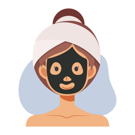 Girl applying face mask  Illustration