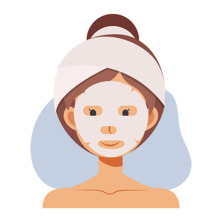 Girl applying face mask  Illustration