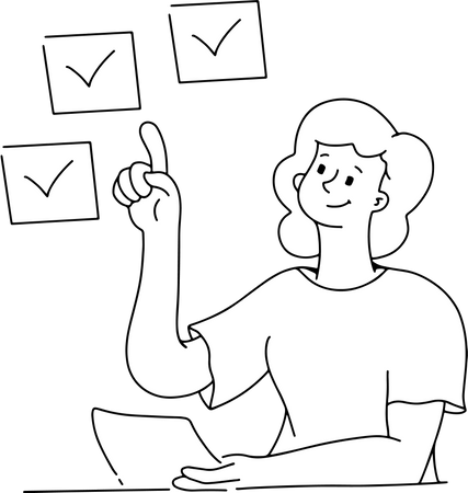 Girl Choosing one option  Illustration