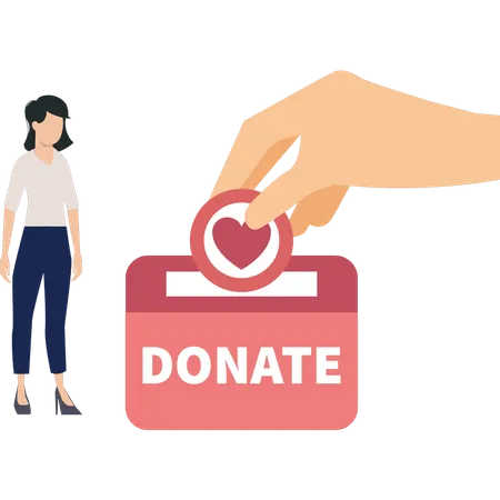 Girl collecting donation money  Illustration