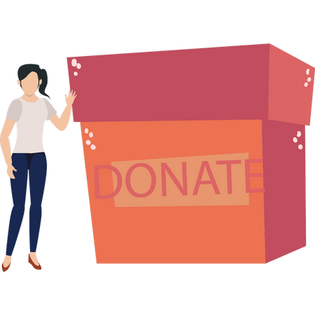 Girl collecting donations  Illustration