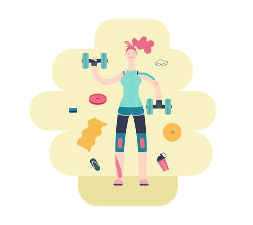 Girl Doing Exercise  Illustration