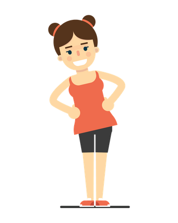 Girl Doing Fitness Exercise  Illustration