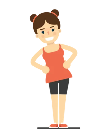 Girl Doing Fitness Exercise  Illustration