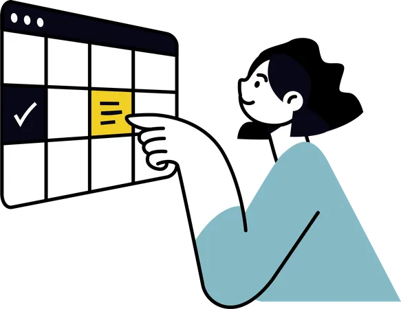 Girl doing project management  Illustration