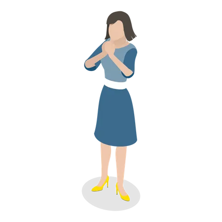 Girl doing Safe Greeting  Illustration