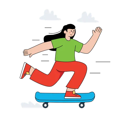 Girl doing skating  Illustration