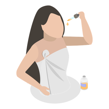 Girl doing skin care routine  Illustration