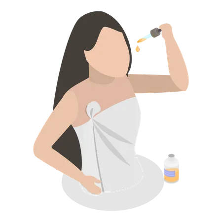 Girl doing skin care routine  Illustration