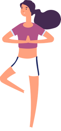 Girl Doing Yoga  Illustration