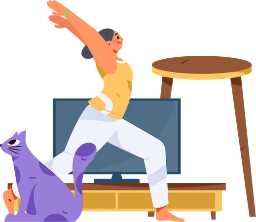 Girl doing yoga pose  Illustration