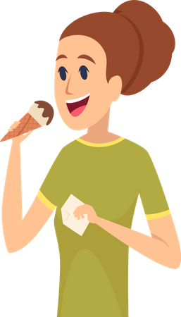 Girl eating ice cream  Illustration