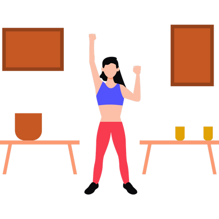 Girl exercising for fitness  Illustration