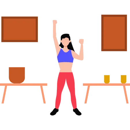 Girl exercising for fitness  Illustration