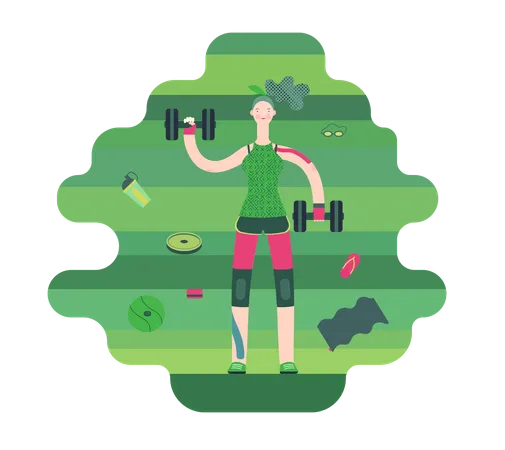 Girl Exercising  Illustration