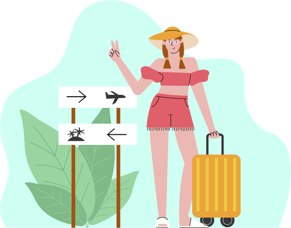 Girl going on vacation  Illustration