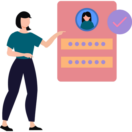 Girl is choosing the user  Illustration