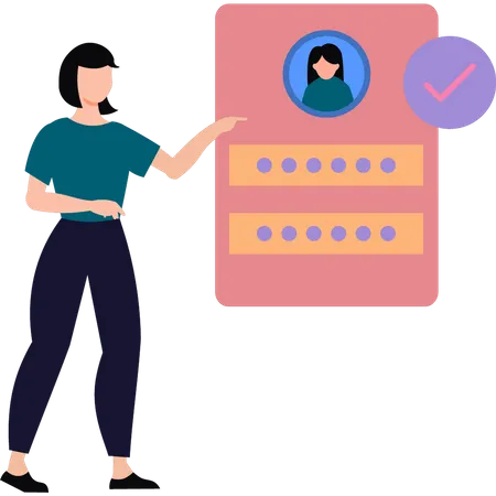 Girl is choosing the user  Illustration