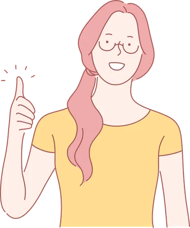 Girl is giving thumbs up  Illustration