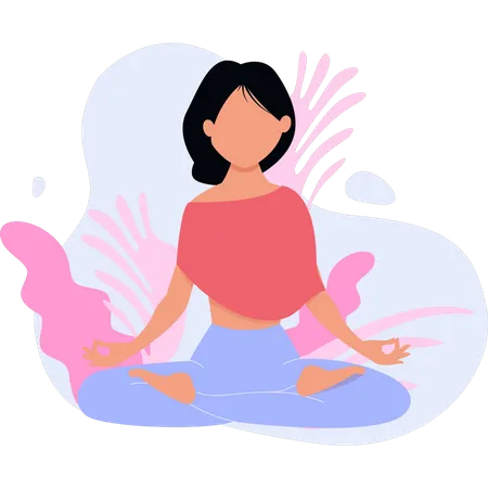 Girl is meditating  Illustration