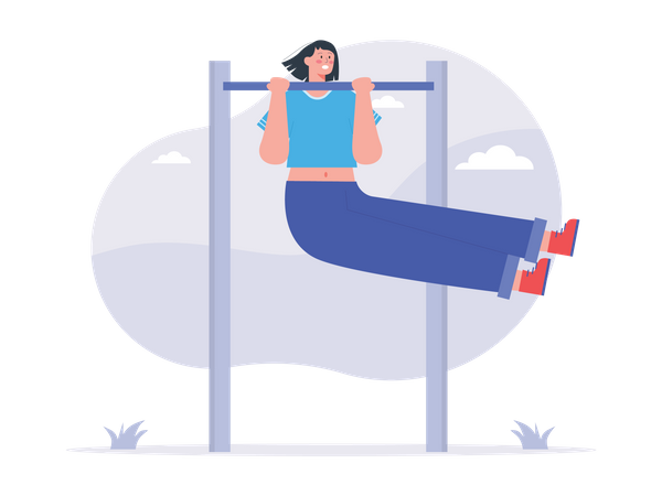 Girl lifting bodyweight  Illustration