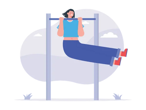 Girl lifting bodyweight  Illustration