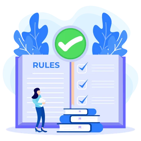 Girl Making Rules Checklist  Illustration