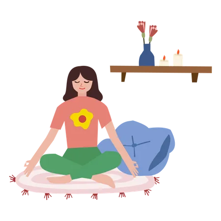 Girl meditating  Illustration