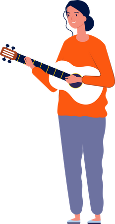 Girl playing guitar  Illustration