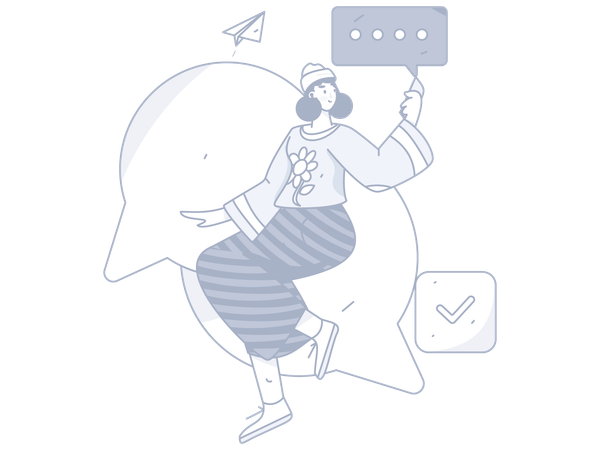 Girl sending message  Illustration