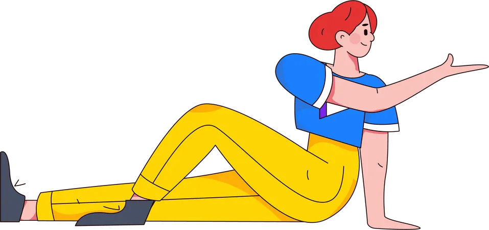 Girl sitting on floor  Illustration