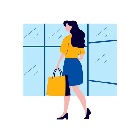 Girl standing with handbag  Illustration