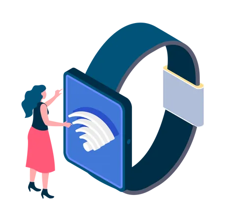 Girl using smartwatch  Illustration