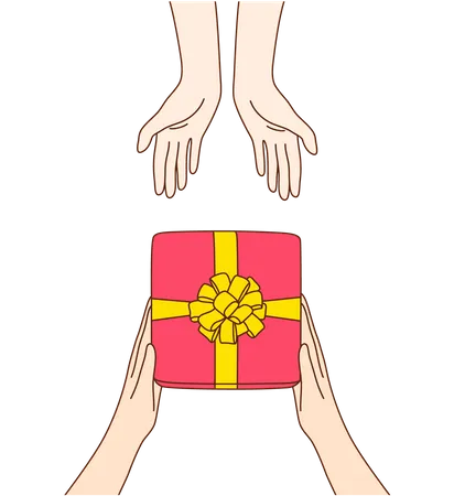 Giving gift box  Illustration