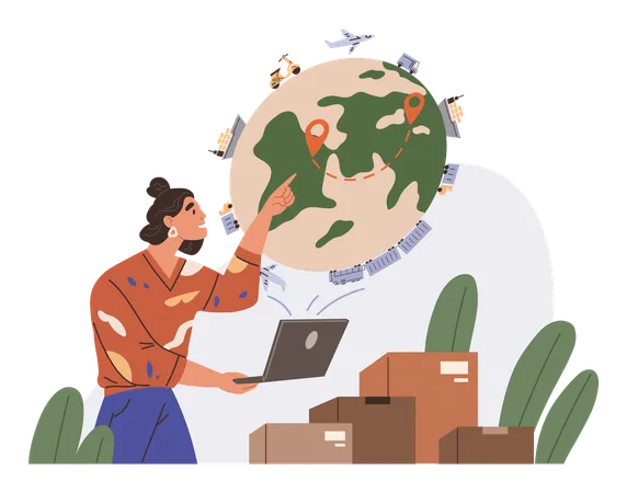 Global delivery export  Illustration