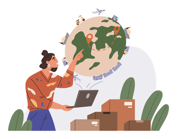 Global delivery export  Illustration