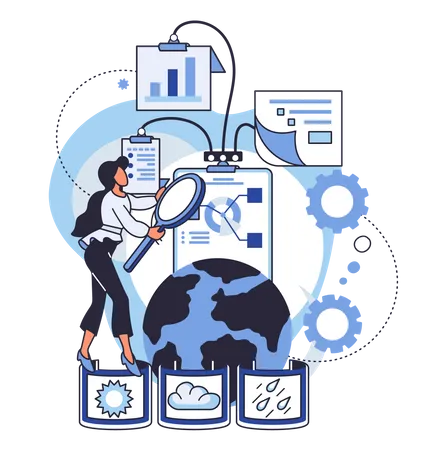 Global warming researcher  Illustration