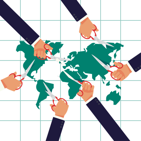 Global wealth and sphere of influence redistribution  Illustration