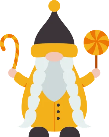 Gnome With Halloween Treats  イラスト