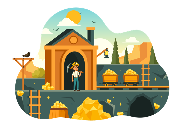 Gold Industry  Illustration