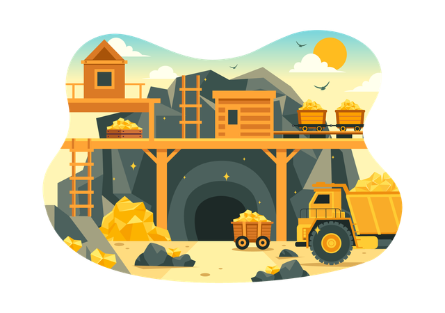 Gold Mining Company  Illustration