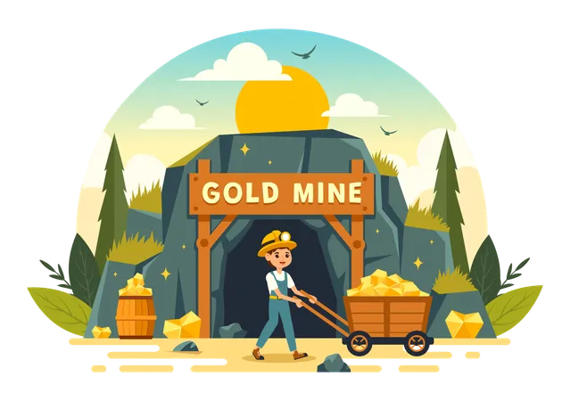 Gold Mining Company  Illustration