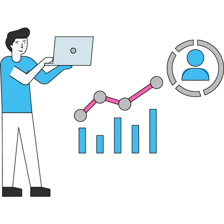 Gráfico de desempeño de los empleados  Ilustración