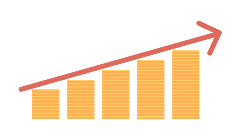 Graph with raising arrow  일러스트레이션