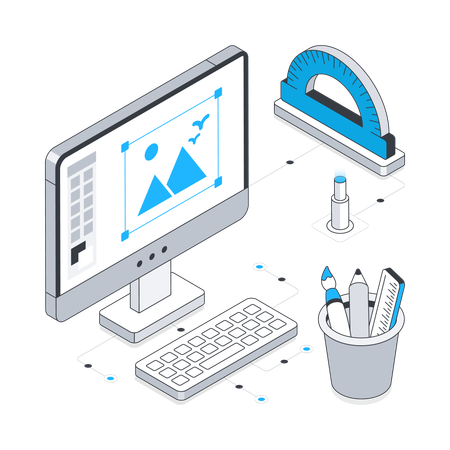 コンピュータでのグラフィックデザイン  イラスト