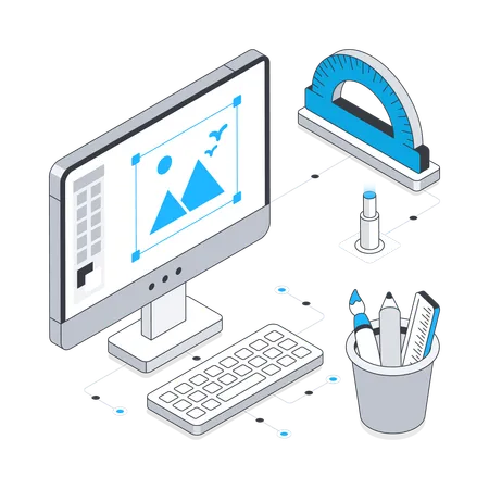 コンピュータでのグラフィックデザイン  イラスト